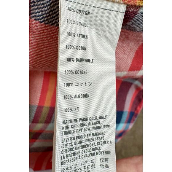 Men's Hollister Pearl Snap Plaid Shirt Western Style Red Plaid Size Large - Picture 10 of 13